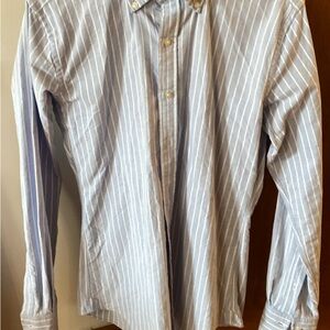 Men's Light Blue Striped Button Down Shirt